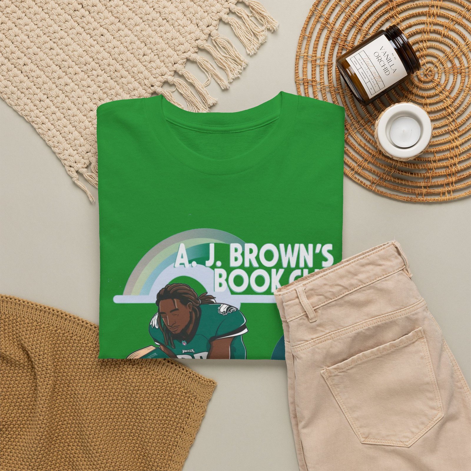 AJ Brown Philadelphia Eagles t shirt | NFL Fan Apparel | AJ's Book Club Crewneck Sweatshirt, vintage philadelphia shirt Heavy Cotton Tee - Image 13