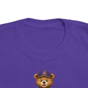 Alternative view of Lakers Teddy Bear Kids T Shirt | Los Angeles Basketball Shirt | Cute Bear Tee | Lakers Fan Gift | Kids (XS–XL