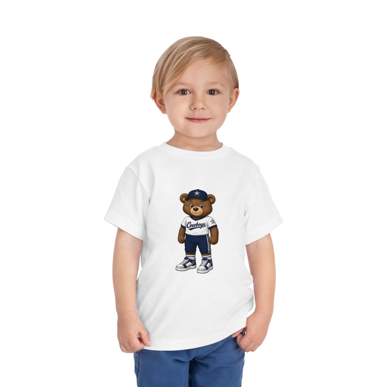 Cowboys Teddy Bear Kids T Shirt | Dallas Football Shirt | Cute Bear Tee | Cowboys Fan Gift | Toddler (2T–5/6T) - Image 6