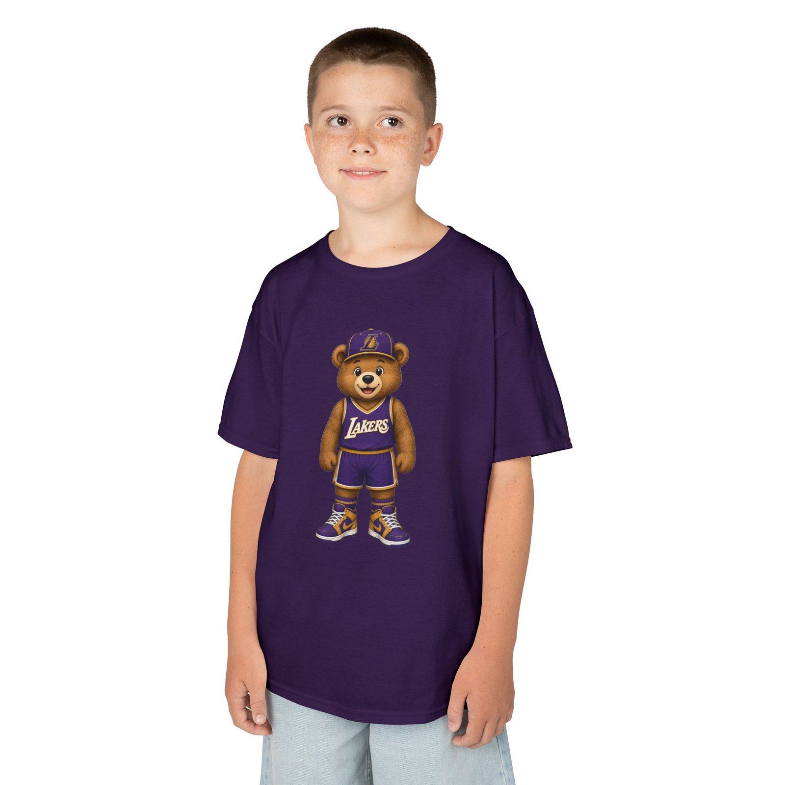 Lakers Teddy Bear Kids T Shirt | Los Angeles Basketball Shirt | Cute Bear Tee | Lakers Fan Gift | Kids (XS–XL - Image 26