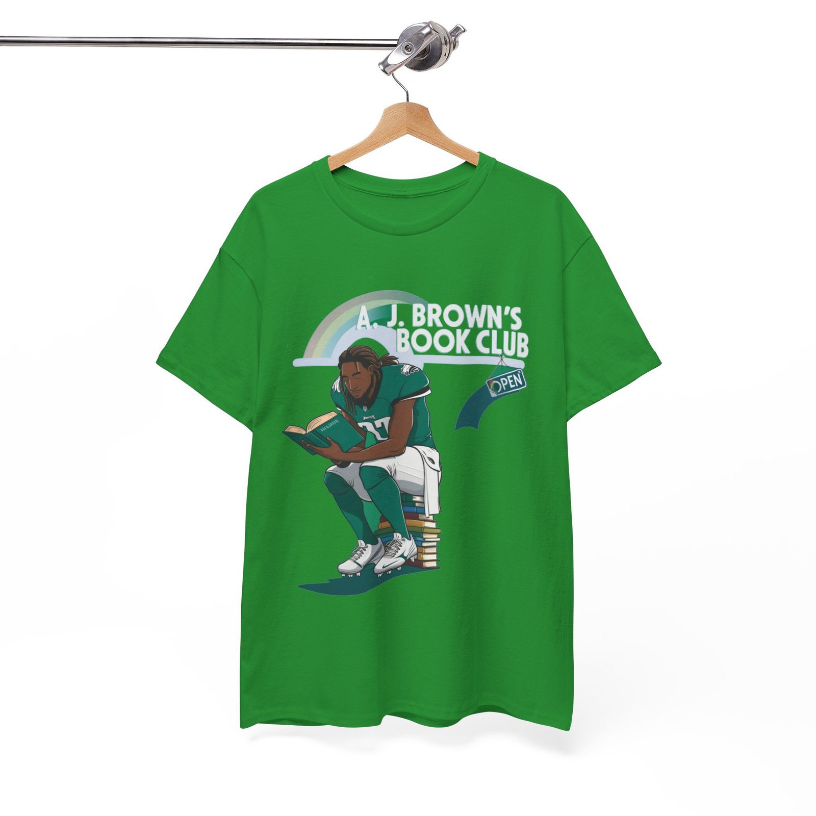 AJ Brown Philadelphia Eagles t shirt | NFL Fan Apparel | AJ's Book Club Crewneck Sweatshirt, vintage philadelphia shirt Heavy Cotton Tee - Image 8