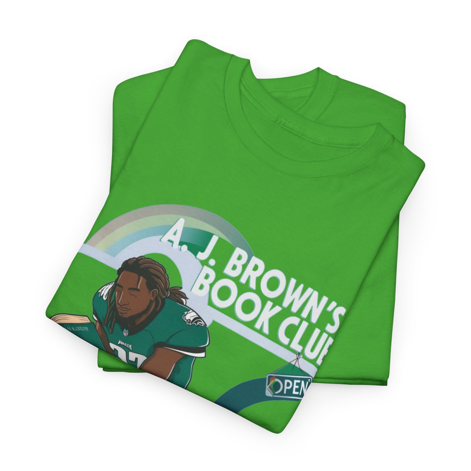AJ Brown Philadelphia Eagles t shirt | NFL Fan Apparel | AJ's Book Club Crewneck Sweatshirt, vintage philadelphia shirt Heavy Cotton Tee - Image 18