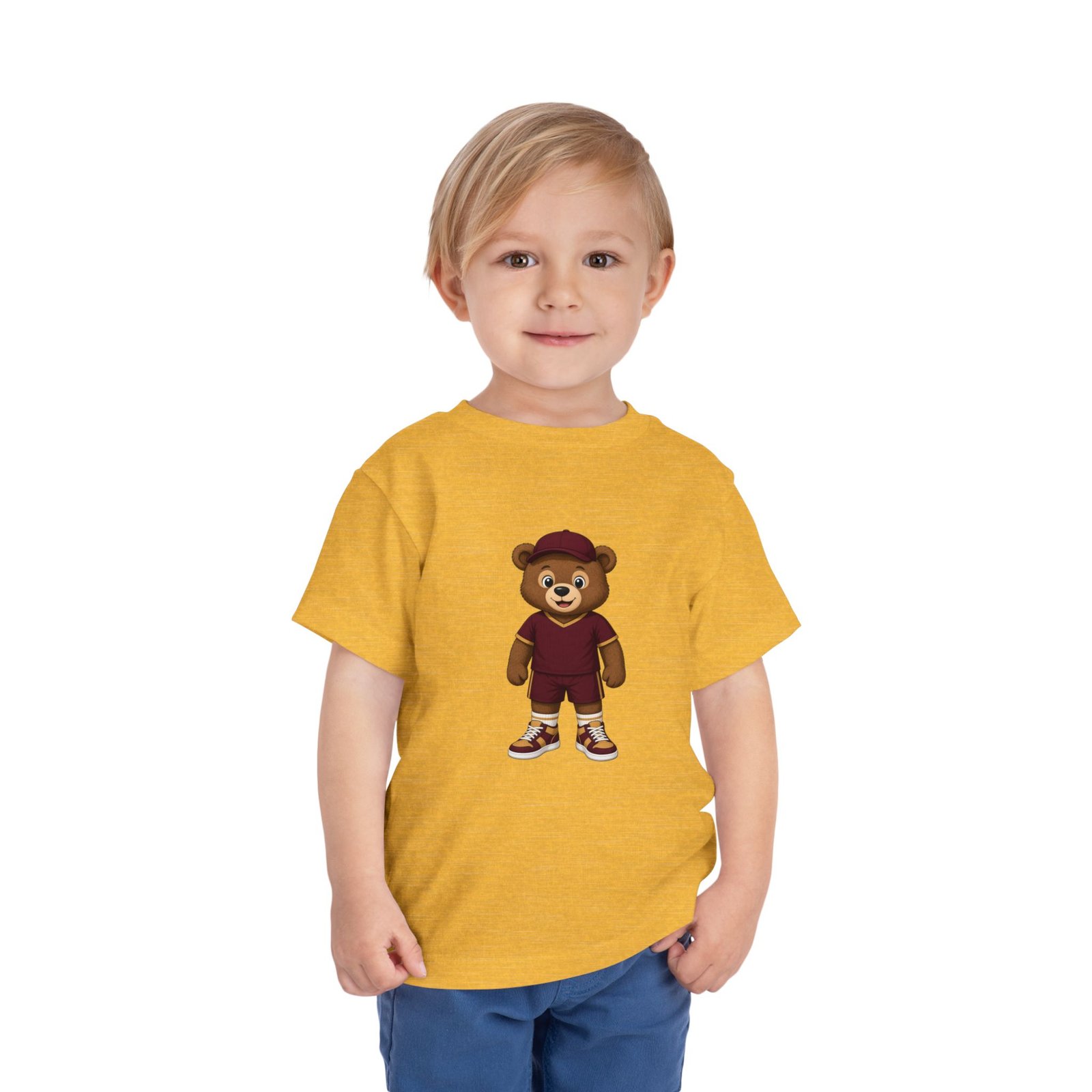 Washington Football Teddy Bear Kids T Shirt | Red Gold Football Bear Tee | Kids Football Fan Shirt | Toddler (2T–5/6T) - Image 14