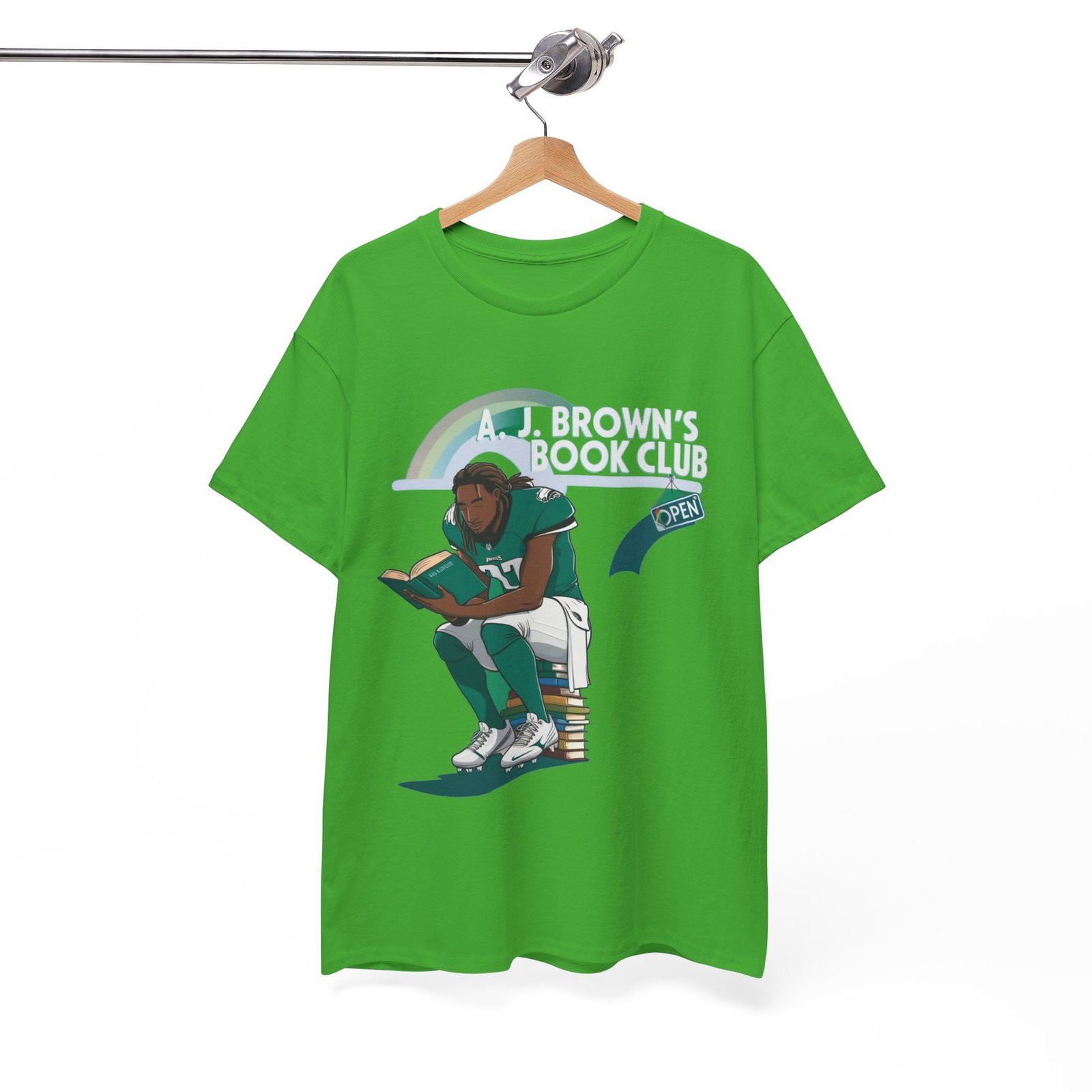 AJ Brown Philadelphia Eagles t shirt | NFL Fan Apparel | AJ's Book Club Crewneck Sweatshirt, vintage philadelphia shirt Heavy Cotton Tee - Image 15