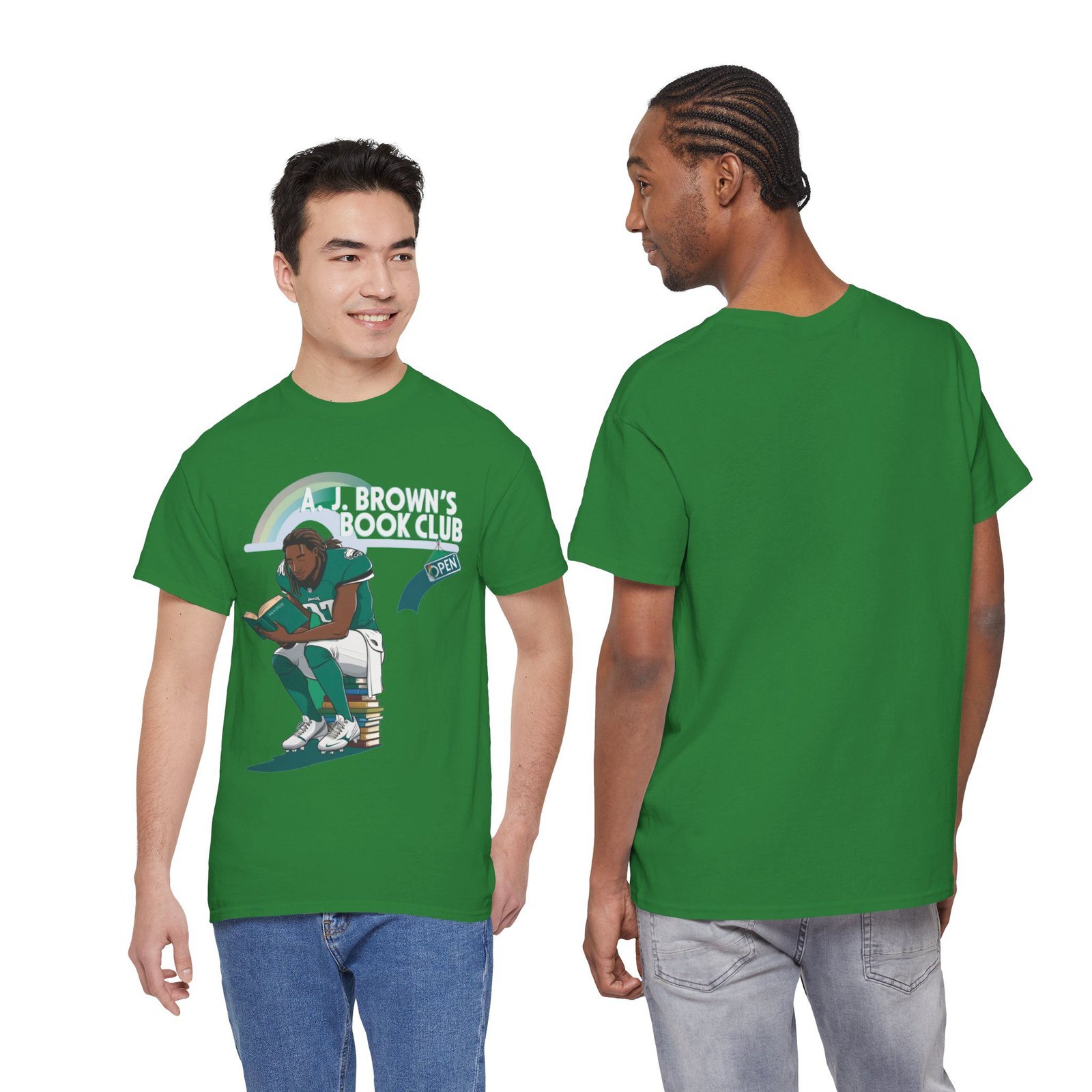 AJ Brown Philadelphia Eagles t shirt | NFL Fan Apparel | AJ's Book Club Crewneck Sweatshirt, vintage philadelphia shirt Heavy Cotton Tee - Image 23