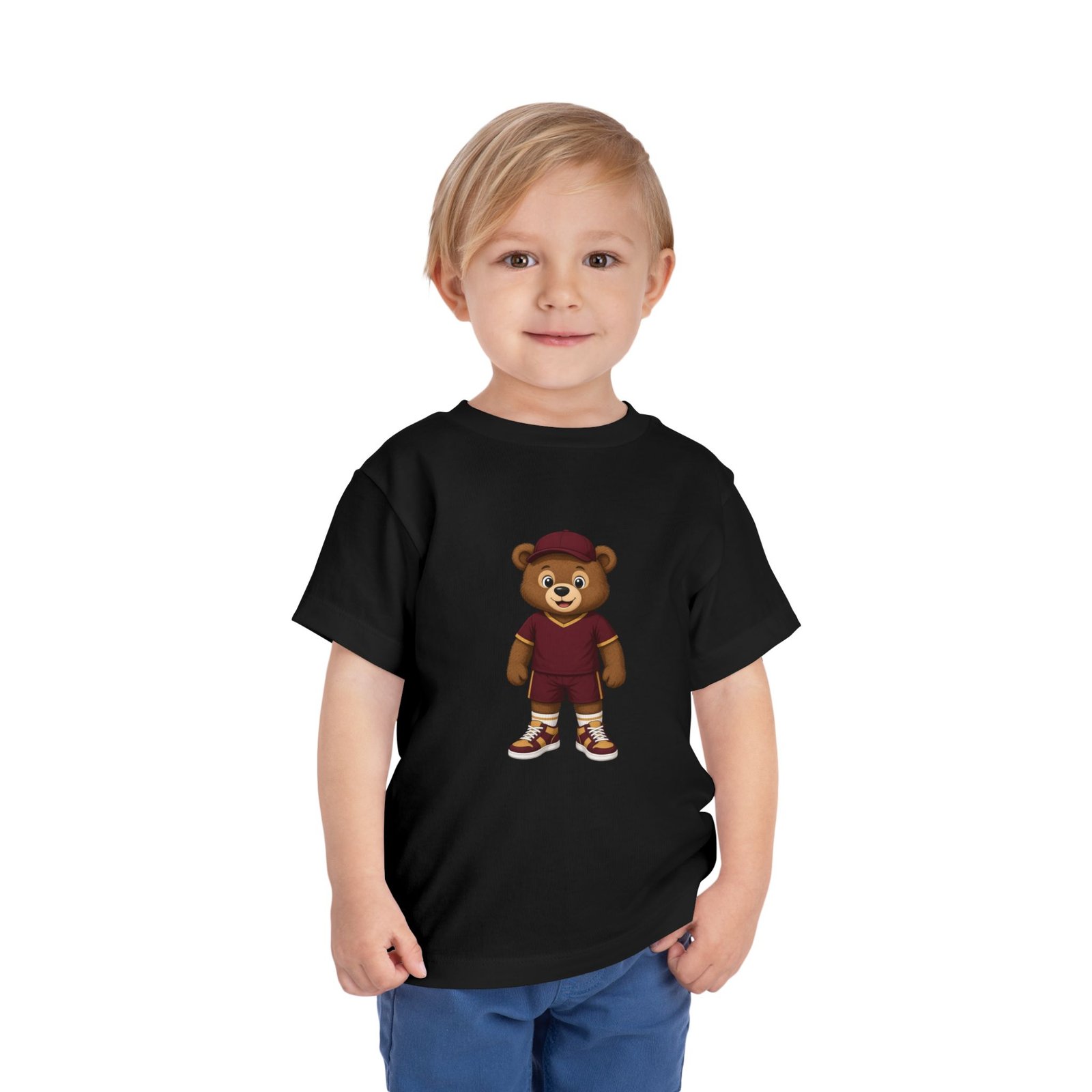 Washington Football Teddy Bear Kids T Shirt | Red Gold Football Bear Tee | Kids Football Fan Shirt | Toddler (2T–5/6T) - Image 10