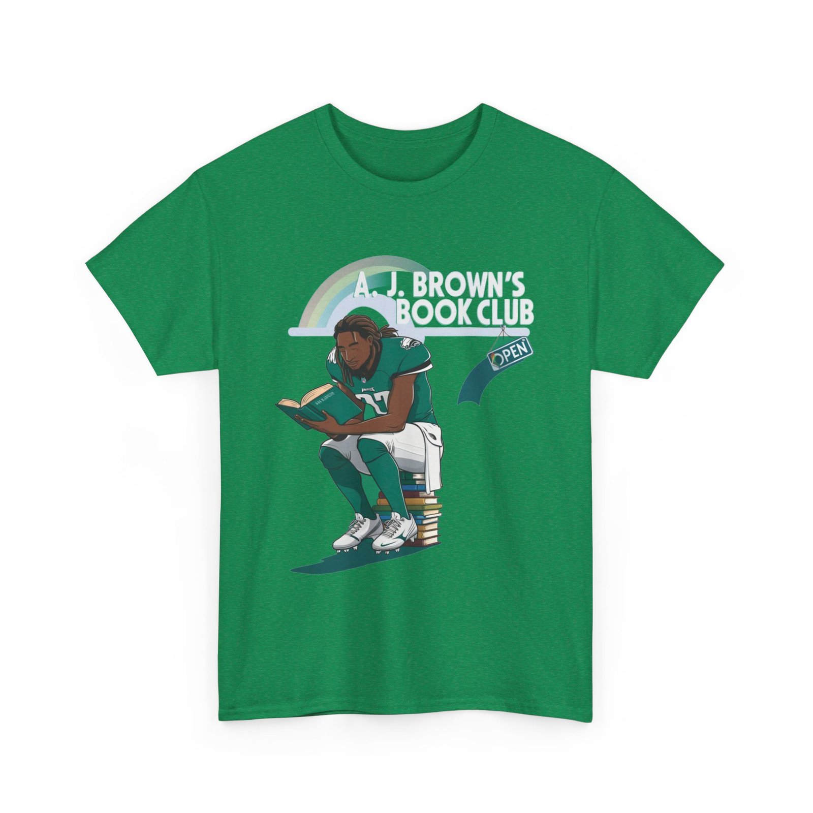 AJ Brown Philadelphia Eagles t shirt | NFL Fan Apparel | AJ's Book Club Crewneck Sweatshirt, vintage philadelphia shirt Heavy Cotton Tee - Image 4