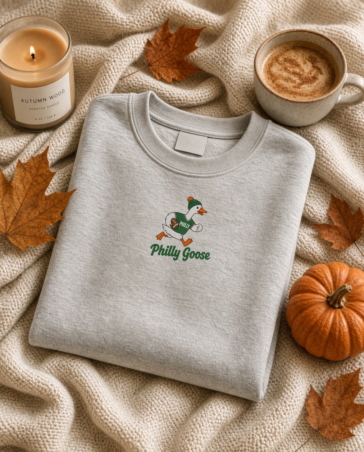 Philly Goose Embroidered Sweatshirt – Philadelphia Football Crewneck, Funny Goose Game Day Pullover, Cozy Green Philly Fan Gift for Men & Women - Image 14