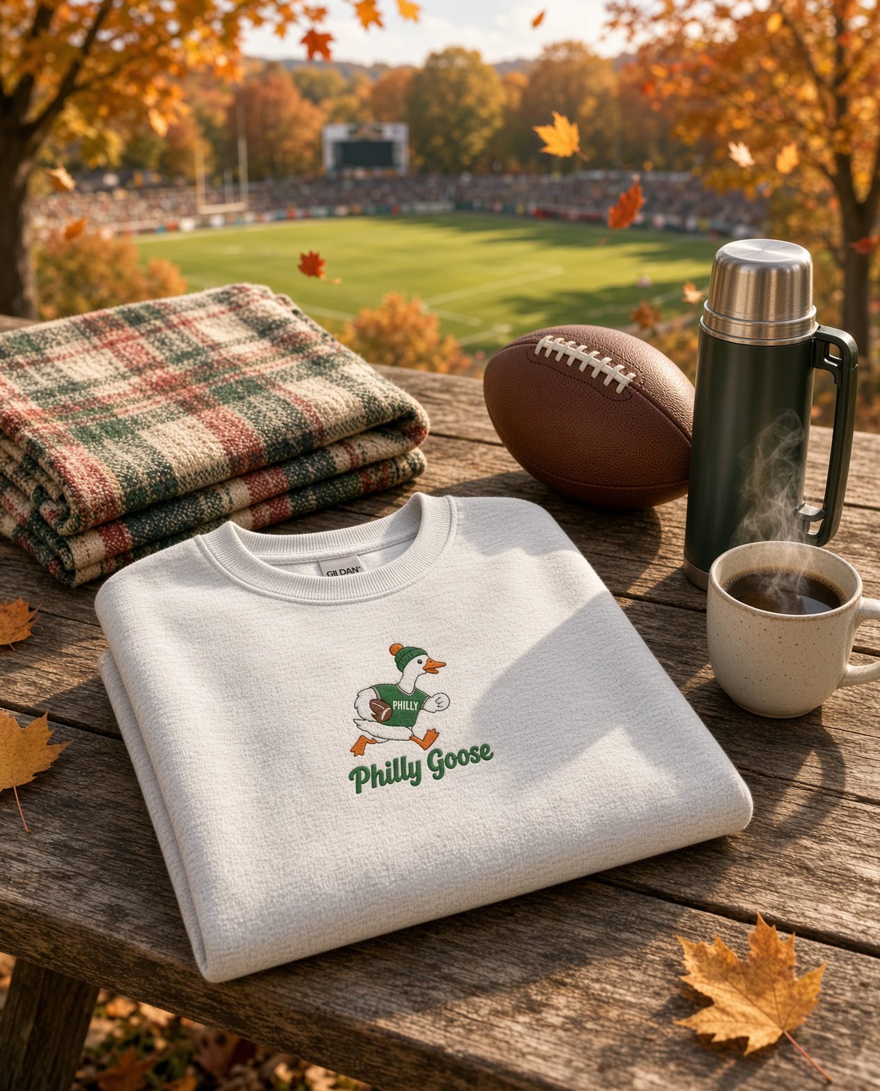 Philly Goose Embroidered Sweatshirt – Philadelphia Football Crewneck, Funny Goose Game Day Pullover, Cozy Green Philly Fan Gift for Men & Women - Image 16