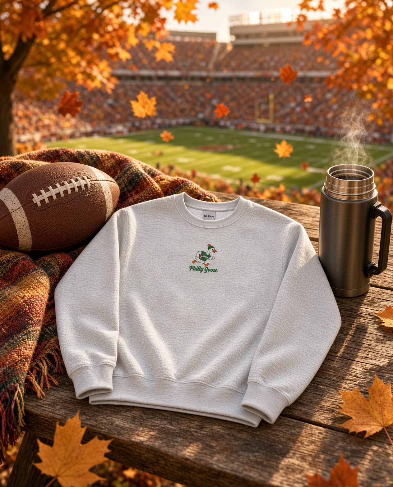 Philly Goose Embroidered Sweatshirt – Philadelphia Football Crewneck, Funny Goose Game Day Pullover, Cozy Green Philly Fan Gift for Men & Women - Image 15