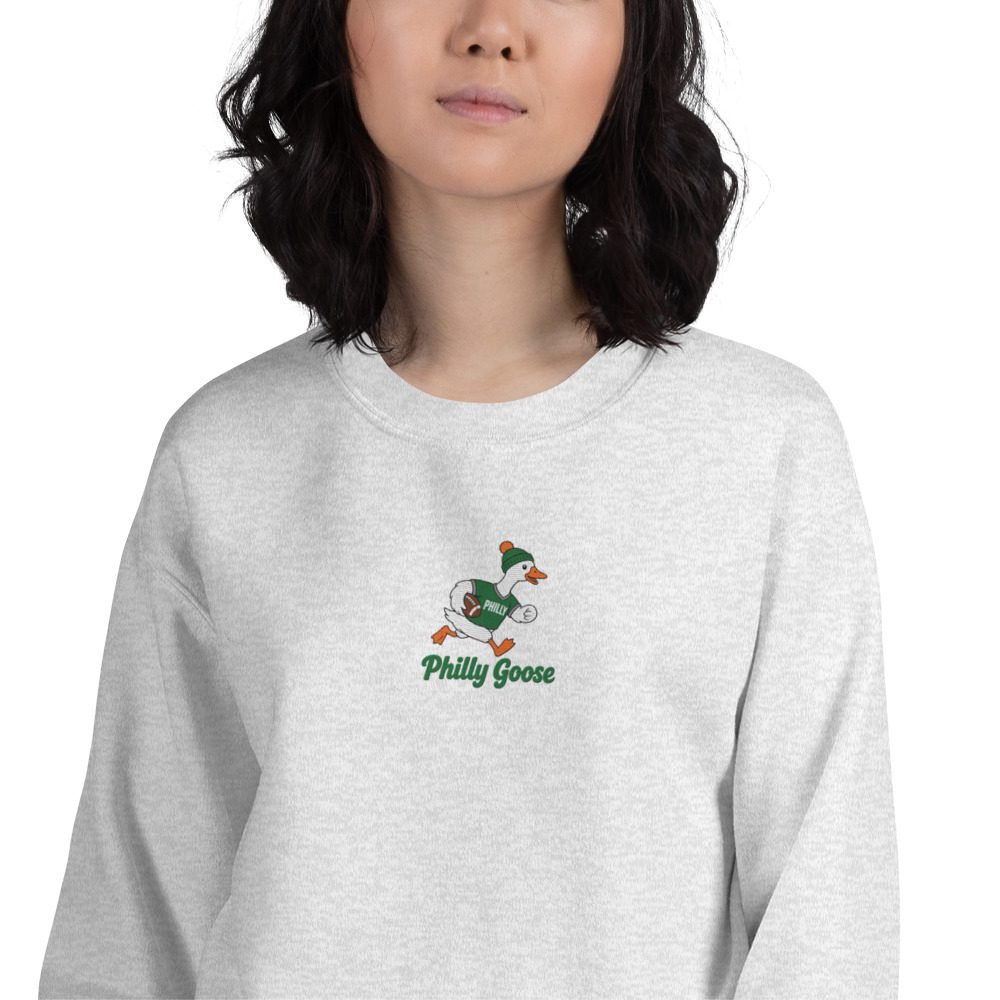 Philly Goose Embroidered Sweatshirt – Philadelphia Football Crewneck, Funny Goose Game Day Pullover, Cozy Green Philly Fan Gift for Men & Women - Image 3