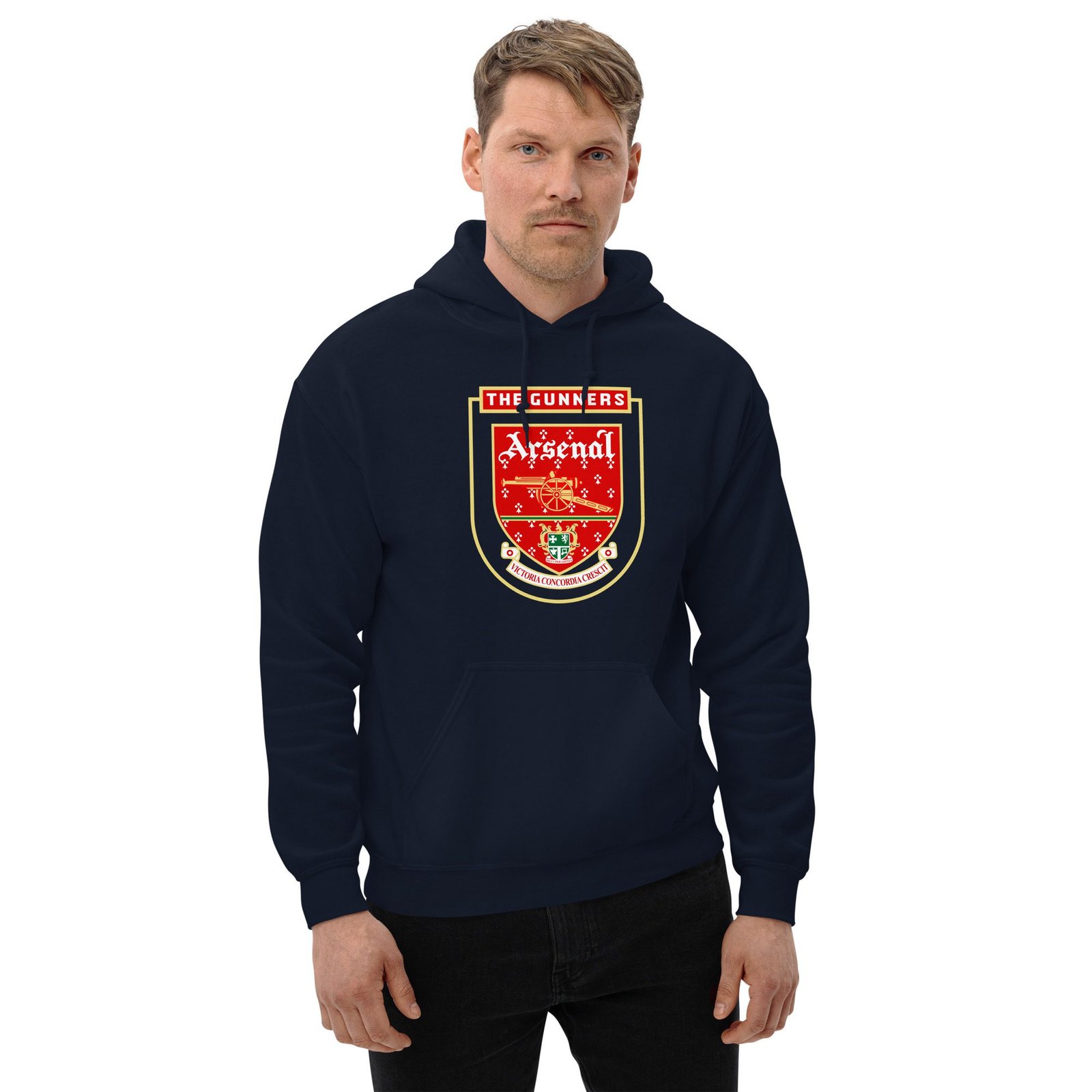 Retro Vintage Arsenal Logo Hoodie| Arsenal Fan Tee | Arsenal FC Apparel | Gift for Him or Her - Image 4