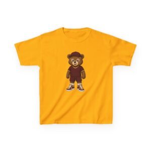 Washington Football Teddy Bear Kids T Shirt | Red Gold Football Bear Tee | Kids Football Fan Shirt | Cute Sports Gift | Game Day Kids Tee